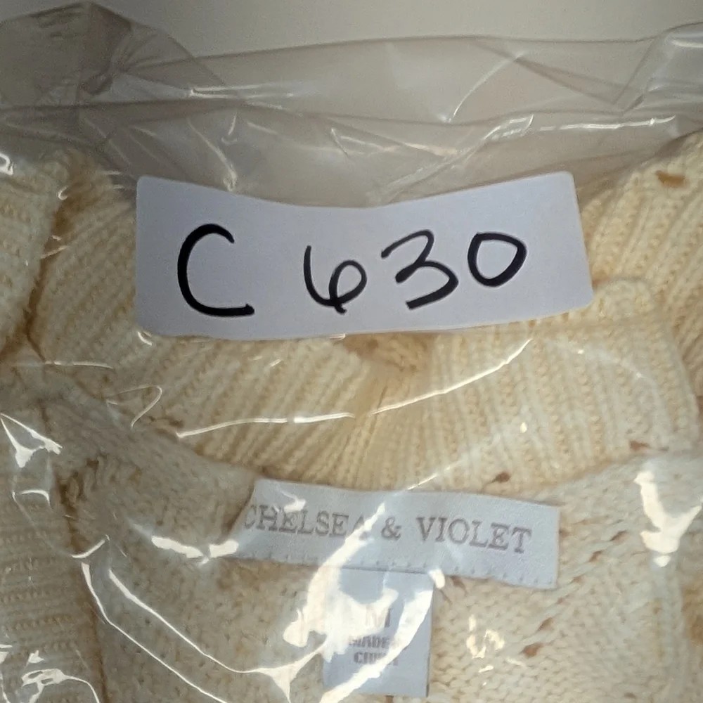 CHELSEA & VIOLET Pointelle Knit Floral Embroidered Button Front Cardigan Sweater - Picture 12 of 12